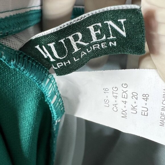 Lauren Ralph Lauren NWT Womens 16 Teal One Piece Halter Swimsuit Slimming Fit - Picture 11 of 14